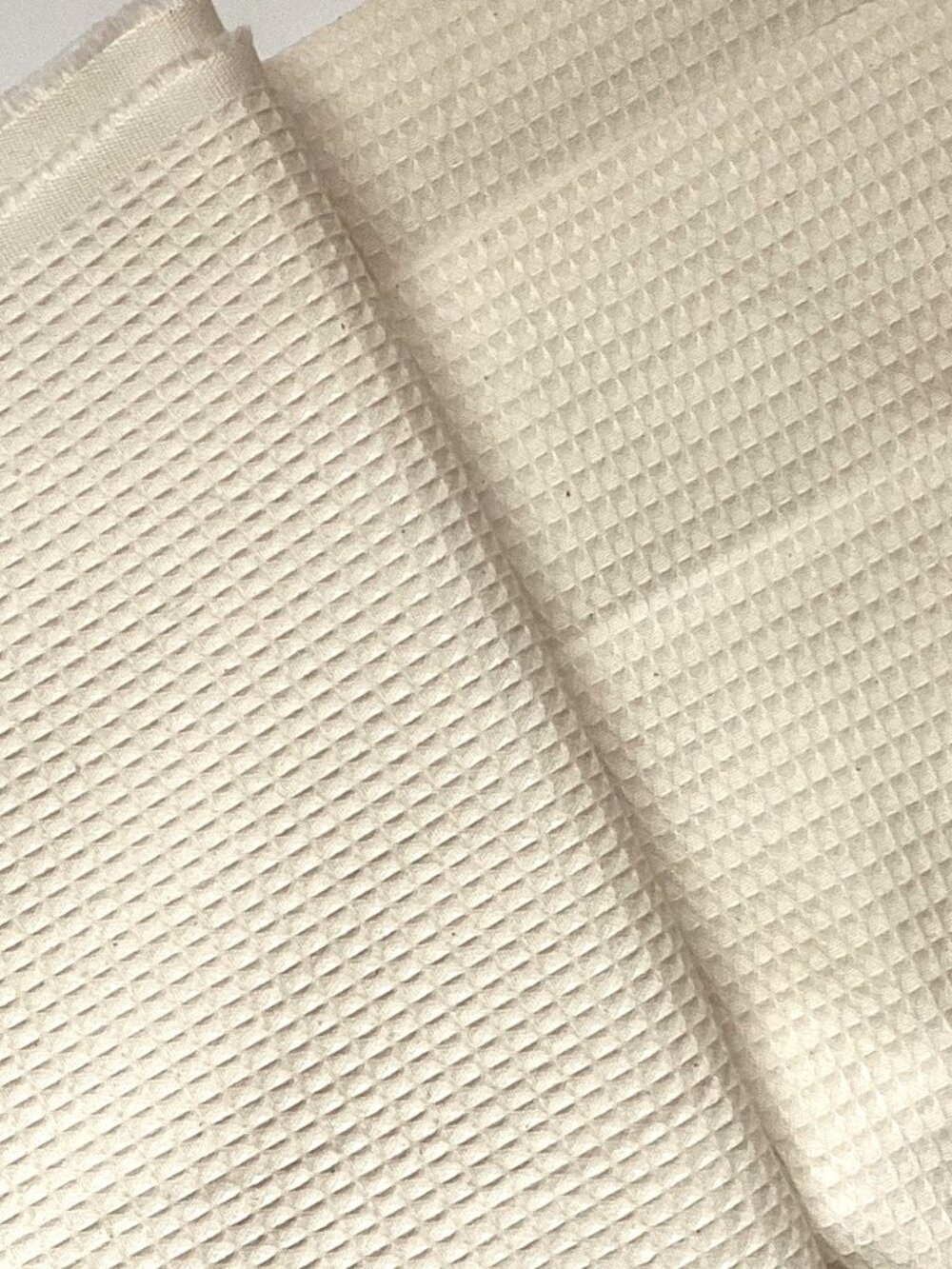 Cream Waffle Sewing Fabric Material 1 Piece Home Decor